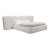 4 Modern Bed Frame #1017 Off-White with Big Bed Head