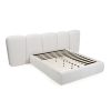 5 Modern Bed Frame #1017 Off-White with Big Bed Head