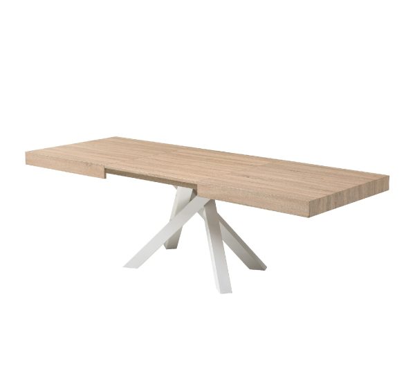 555 Sonoma (3) White Metal Legs Dining Table #535 With Wood Top