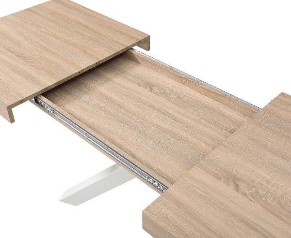 555 Sonoma (6) White Metal Legs Dining Table #535 With Wood Top