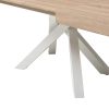 555 Sonoma (7) White Metal Legs Dining Table #535 With Wood Top