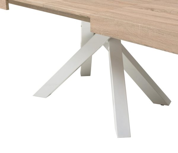 555 Sonoma (7) White Metal Legs Dining Table #535 With Wood Top