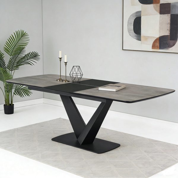 571-2 MDF Extendable Dining Table #571 With Metal legs