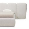 6 Modern Bed Frame #1017 Off-White with Big Bed Head
