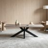 01 Wooden Top Metal Legs Coffee Table #3756