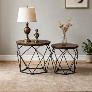 01 Metal Frame 2 Nesting Coffee Table #3813