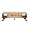 02 One Drawer Coffee Table #452 with Black Metal Legs