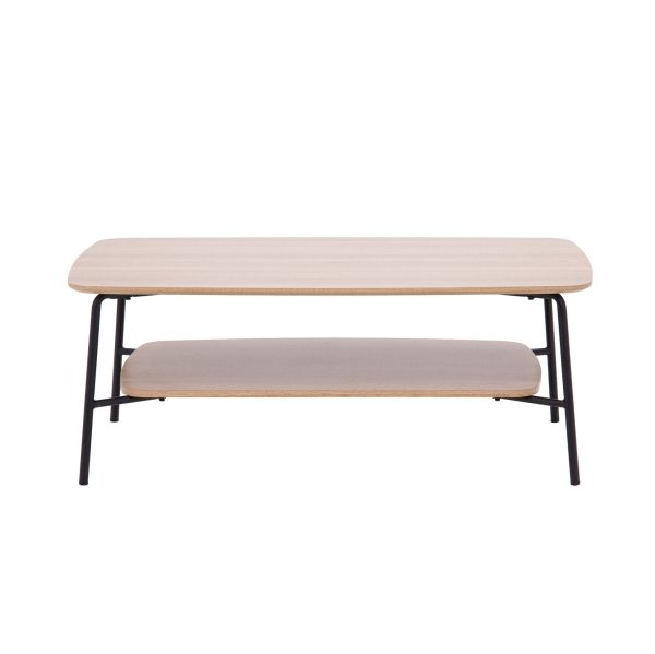 02 2 Tie Wooden Coffee Table #3780 With Metal Legs