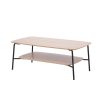 03 2 Tie Wooden Coffee Table #3780 With Metal Legs