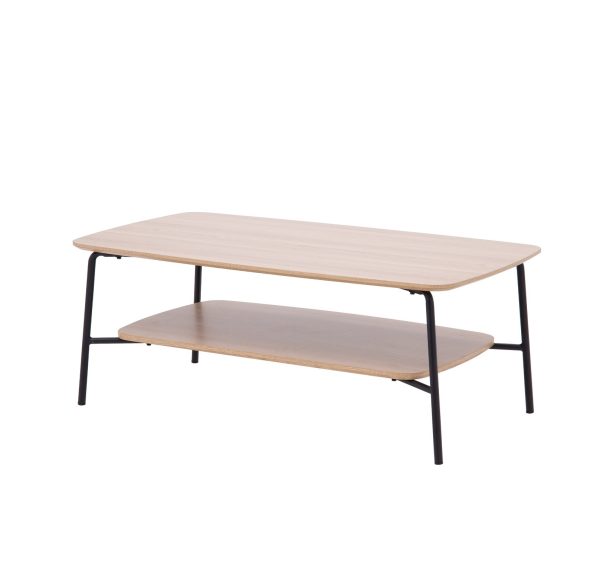 03 2 Tie Wooden Coffee Table #3780 With Metal Legs