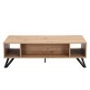 04 One Drawer Coffee Table #452 with Black Metal Legs