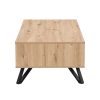 05 One Drawer Coffee Table #452 with Black Metal Legs