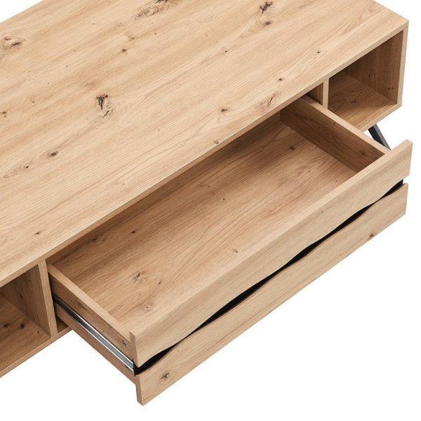 08 One Drawer Coffee Table #452 with Black Metal Legs